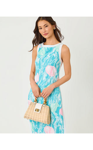 Eleanora Maxi Shift Romper - Capri Blue Oversized Shelden