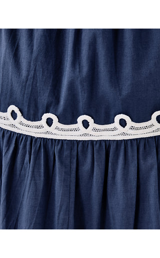 Zanna Cotton Midi Dress - Sapphire Pool