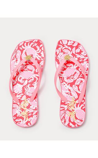Sandsational Square Toe Flip Flop - Cane Coral Crab Collab Shoe