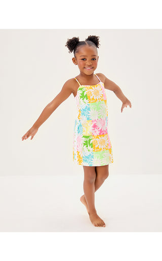 Girls Mini Shelli Dress - Multi Via Sunny Sunflowers