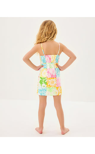 Girls Mini Shelli Dress - Multi Via Sunny Sunflowers