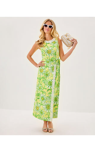 Fresia Stretch Maxi Shift Dress - Limoncello Sunbelievable