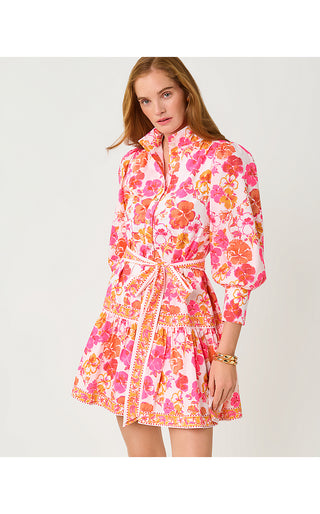 Drena Dress - Resort White Pansy Fansy Engineered