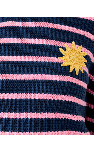 Jovienne Sweater - Low Tide Navy Shine Bright Stripe