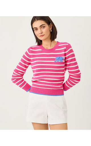 Jovienne Sweater - Pink Aster Shine Bright Stripe