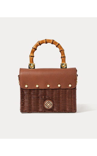 Maura Wicker Top Handle Bag - Brown