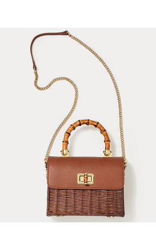 Maura Wicker Top Handle Bag - Brown