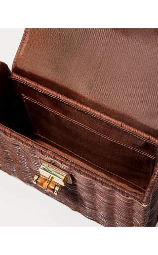 Maura Wicker Top Handle Bag - Brown