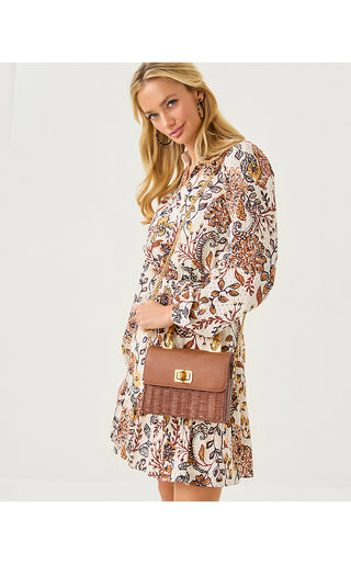 Maura Wicker Top Handle Bag - Brown