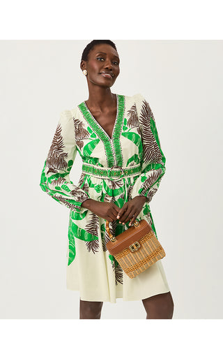 Chyanna Dress - Vanilla Spice Hide And Leaf Engineered