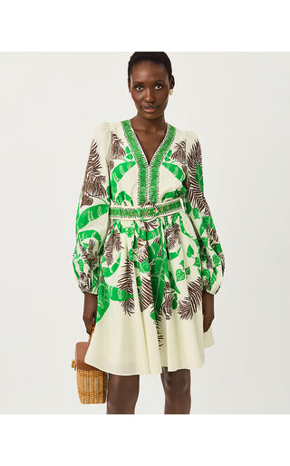 Chyanna Dress - Vanilla Spice Hide And Leaf Engineered