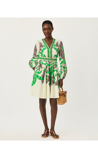 Chyanna Dress - Vanilla Spice Hide And Leaf Engineered
