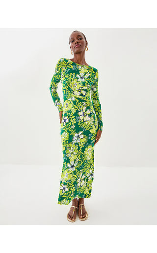 Alessani Maxi Dress - Fiddle Leaf Green Once And Floral