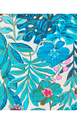 UPF 50+ Luxletic Forehand Active Dress - Breezy Aqua Best Fronds Forever