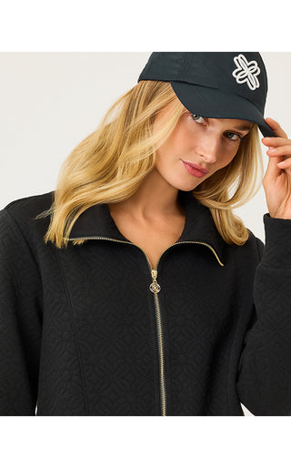 Eleni Zip-Up Jacket - Noir Butterfly Quilted Knit