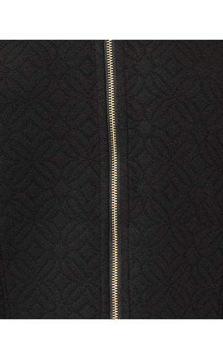 Eleni Zip-Up Jacket - Noir Butterfly Quilted Knit