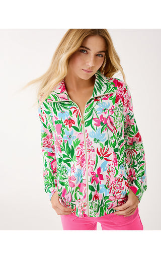 UPF 50+ Eleni Zip-Up Jacket - Multi Glowing Gardens