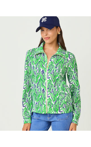 UPF 50+ Eleni Zip-Up Jacket - Putting Green Lilly Of The Valley