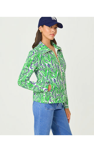UPF 50+ Eleni Zip-Up Jacket - Putting Green Lilly Of The Valley