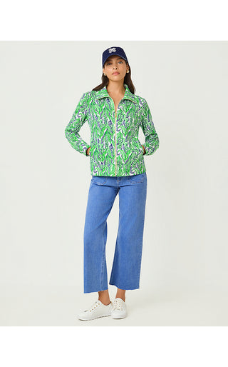 UPF 50+ Eleni Zip-Up Jacket - Putting Green Lilly Of The Valley