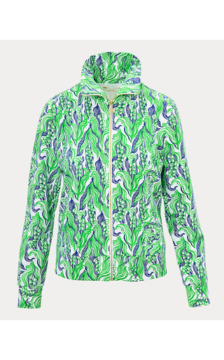 UPF 50+ Eleni Zip-Up Jacket - Putting Green Lilly Of The Valley
