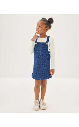 Girls Varney Overall Dress - Dark Wash