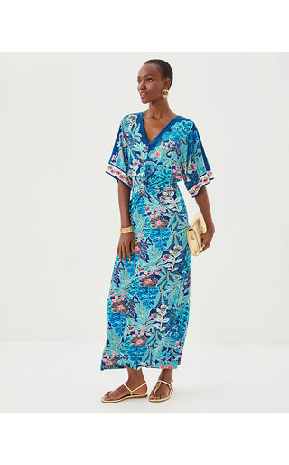 Adalyn Maxi Dress - Starlight Navy Best Fronds Forever Engineered