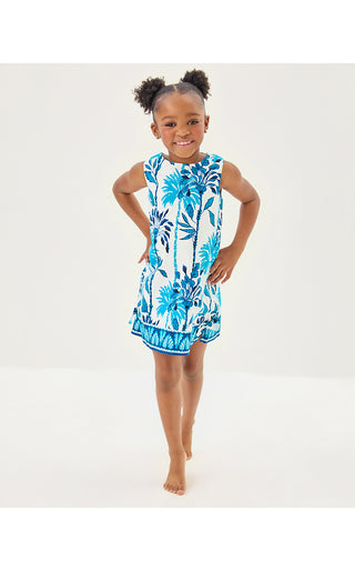 Girls Little Lilly Classic Shift Dress - Coconut Swayin In The Breeze Engineered