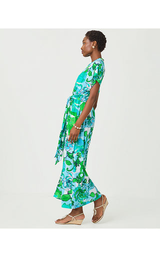 Keenan Maxi Dress - Capri Blue Rousseaus Roses