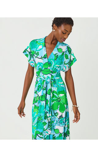 Keenan Maxi Dress - Capri Blue Rousseaus Roses