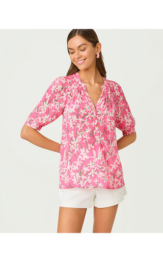 Elsa Short Sleeve Top - Confetti Pink Liza
