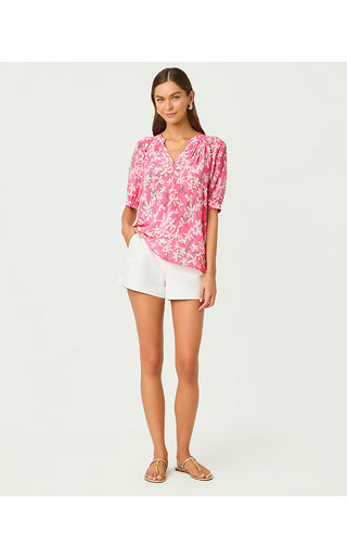 Elsa Short Sleeve Top - Confetti Pink Liza