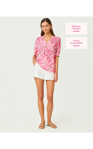 Elsa Short Sleeve Top - Confetti Pink Liza