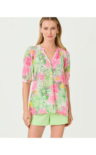 Elsa Short Sleeve Top - Resort White Mum Patch