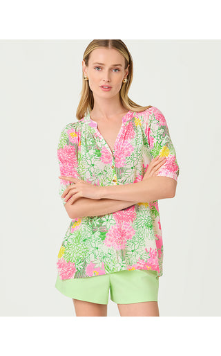 Elsa Short Sleeve Top - Resort White Mum Patch