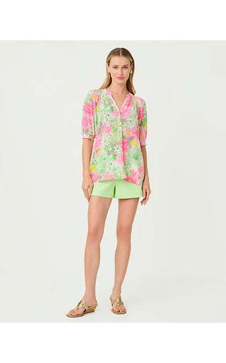 Elsa Short Sleeve Top - Resort White Mum Patch