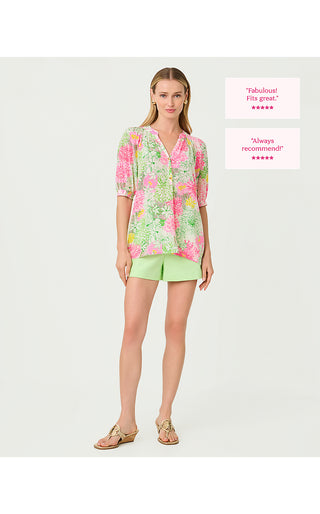 Elsa Short Sleeve Top - Resort White Mum Patch