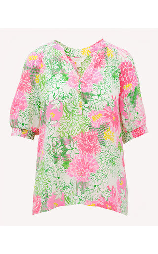 Elsa Short Sleeve Top - Resort White Mum Patch