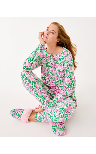 Alexandar Pajama Top - Pink Quartz Panda N Bows