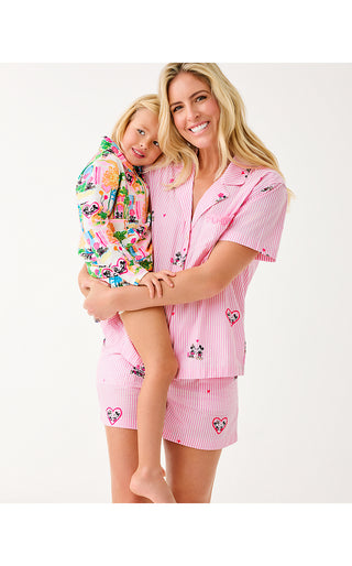 Mari Pajama Button-Up Top - Multi Disney Half Drop Overprint