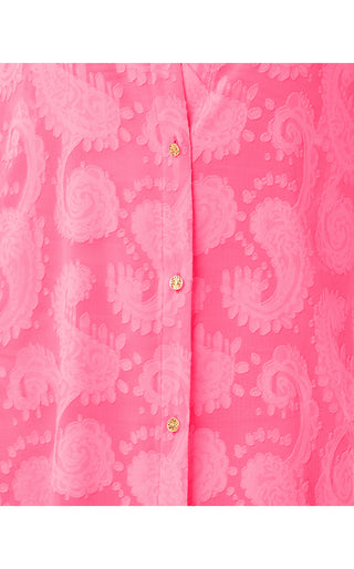 Sadira Clip Cover Up - Cherry Blossom Pink Tangerine Dream Clip Jacquard