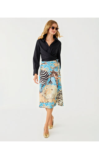Dustin Midi Skirt - Breezy Aqua Oversized Lillys Zoo