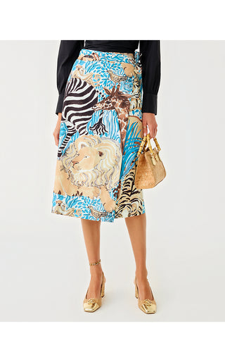 Dustin Midi Skirt - Breezy Aqua Oversized Lillys Zoo