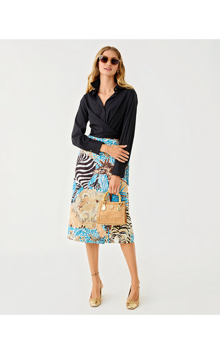 Dustin Midi Skirt - Breezy Aqua Oversized Lillys Zoo