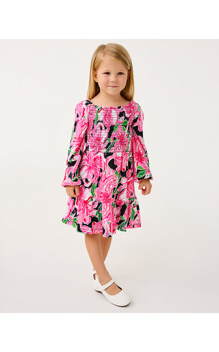 Girls Mini Jilly Long Sleeved Dress - Onyx Party All The Time