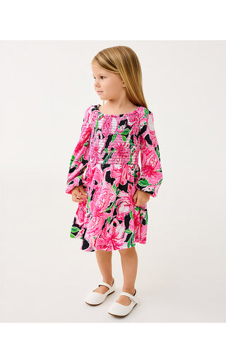 Girls Mini Jilly Long Sleeved Dress - Onyx Party All The Time