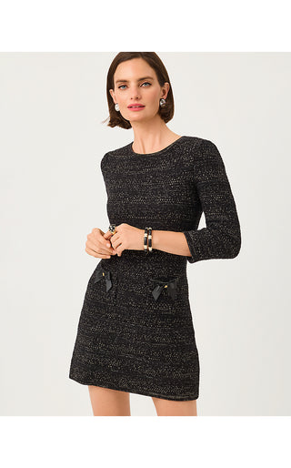 Rhysa Sweater Dress - Black Metallic Marl