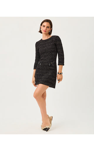 Rhysa Sweater Dress - Black Metallic Marl