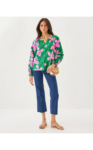 Aldina Top - Kitts Green Sunset Shadows