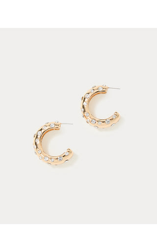 All Dahled Up Hoop Earrings - Gold Metallic